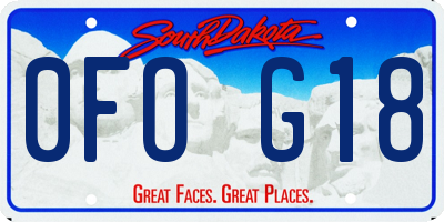 SD license plate 0FOG18