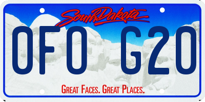 SD license plate 0FOG20