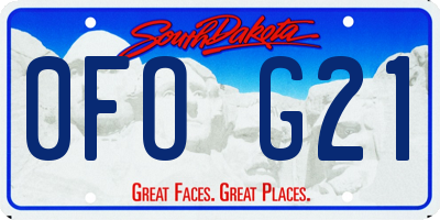 SD license plate 0FOG21