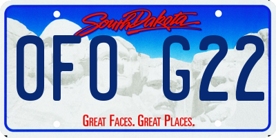 SD license plate 0FOG22