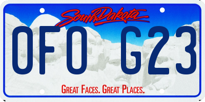 SD license plate 0FOG23