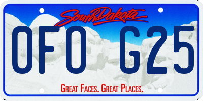 SD license plate 0FOG25