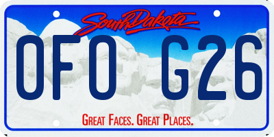 SD license plate 0FOG26