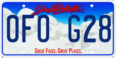 SD license plate 0FOG28