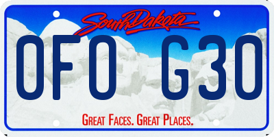SD license plate 0FOG30