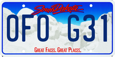 SD license plate 0FOG31