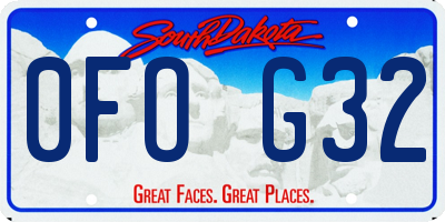 SD license plate 0FOG32