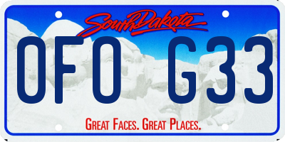SD license plate 0FOG33