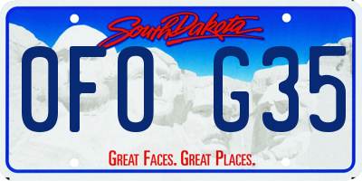 SD license plate 0FOG35