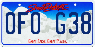 SD license plate 0FOG38