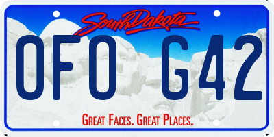 SD license plate 0FOG42