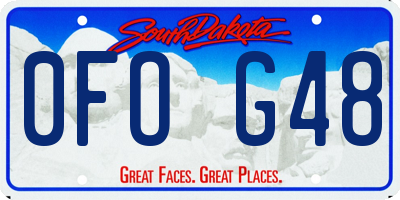 SD license plate 0FOG48
