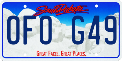 SD license plate 0FOG49