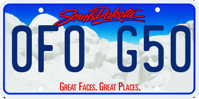 SD license plate 0FOG50