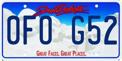 SD license plate 0FOG52