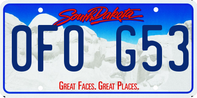 SD license plate 0FOG53