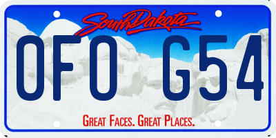 SD license plate 0FOG54
