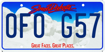 SD license plate 0FOG57