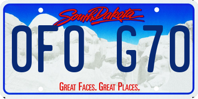 SD license plate 0FOG70