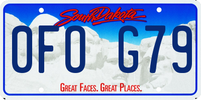 SD license plate 0FOG79