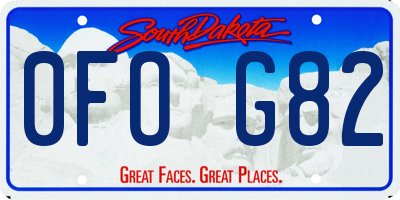 SD license plate 0FOG82