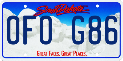 SD license plate 0FOG86