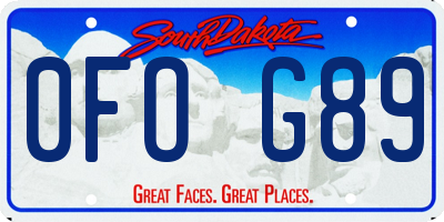SD license plate 0FOG89