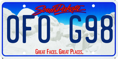SD license plate 0FOG98