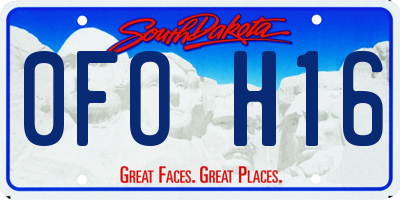 SD license plate 0FOH16