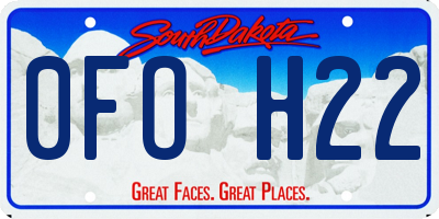 SD license plate 0FOH22
