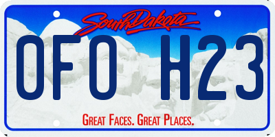 SD license plate 0FOH23
