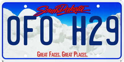 SD license plate 0FOH29