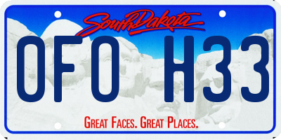 SD license plate 0FOH33