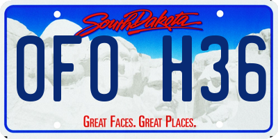 SD license plate 0FOH36