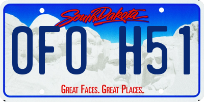SD license plate 0FOH51