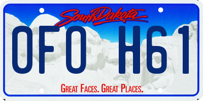 SD license plate 0FOH61