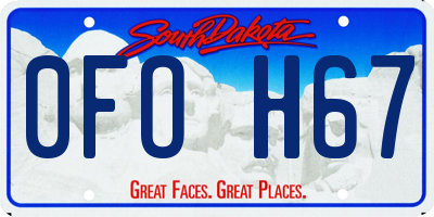SD license plate 0FOH67