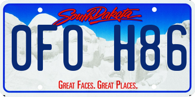 SD license plate 0FOH86