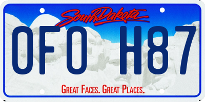 SD license plate 0FOH87