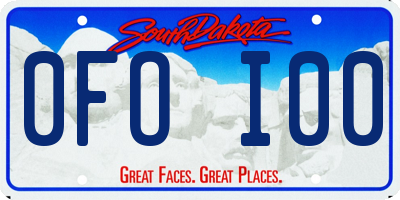 SD license plate 0FOI00