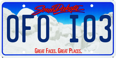 SD license plate 0FOI03