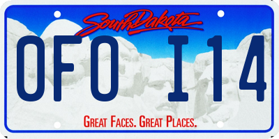 SD license plate 0FOI14