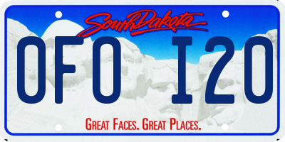 SD license plate 0FOI20