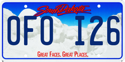 SD license plate 0FOI26