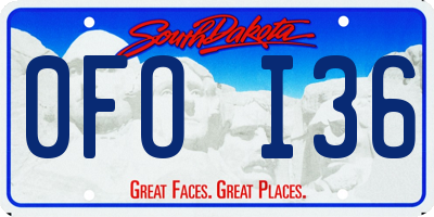 SD license plate 0FOI36