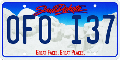SD license plate 0FOI37