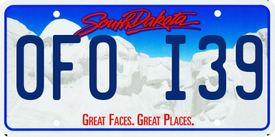 SD license plate 0FOI39