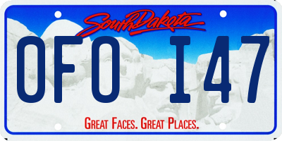 SD license plate 0FOI47