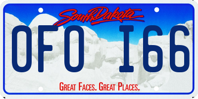 SD license plate 0FOI66