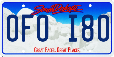 SD license plate 0FOI80